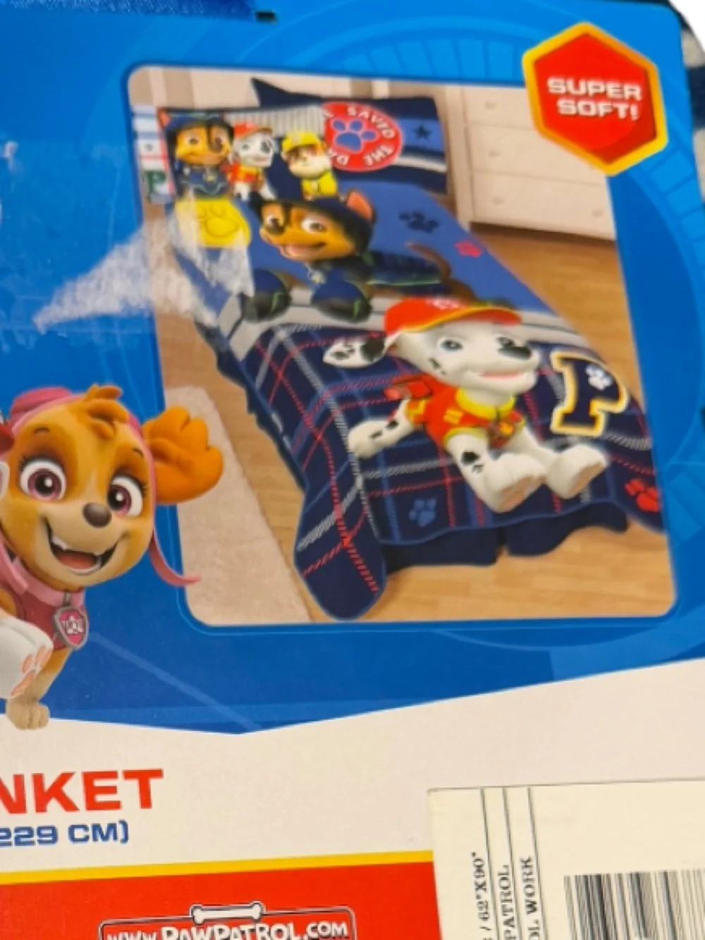 Paw Patrol Plush Blanket - 62”x90” NWT